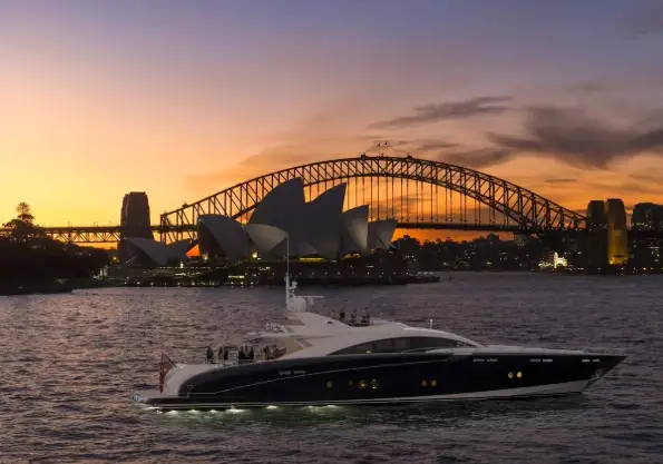 Luxury yacht in Sydney Harbour