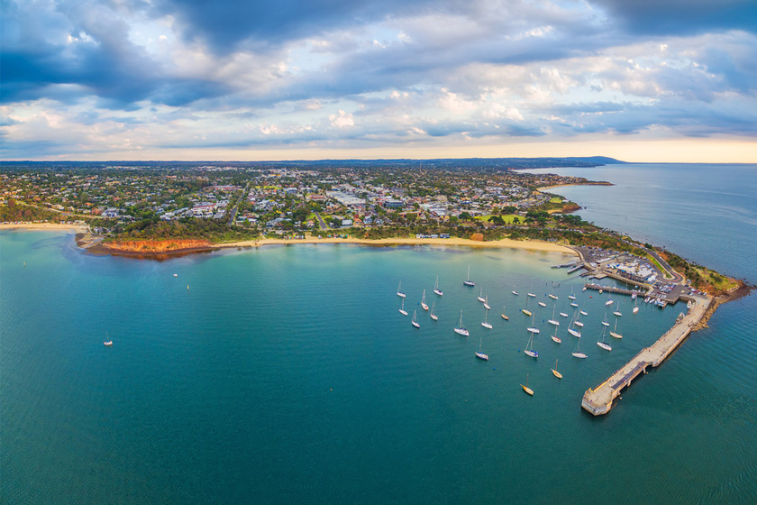aerial view of Mornington peninsula